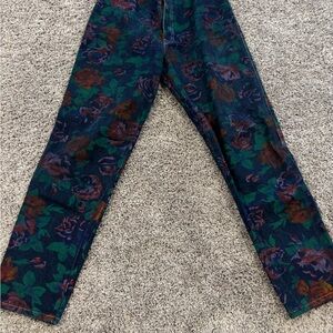 Vintage Palmetto Floral Patterned jeans